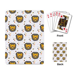 Lion Heads Pattern Design Doodle Playing Cards Single Design (rectangle) by Cowasu