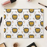 Lion Heads Pattern Design Doodle Cosmetic Bag (XL) Back