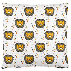 Lion Heads Pattern Design Doodle Large Cushion Case (one Side) by Cowasu