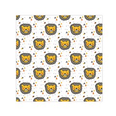 Lion Heads Pattern Design Doodle Square Satin Scarf (30  X 30 ) by Cowasu