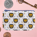 Lion Heads Pattern Design Doodle Large Coin Purse Front