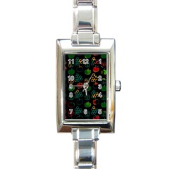 Apples Honey Honeycombs Pattern Rectangle Italian Charm Watch by Cowasu