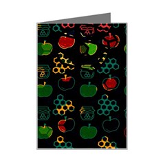 Apples Honey Honeycombs Pattern Mini Greeting Card