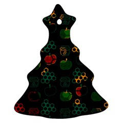 Apples Honey Honeycombs Pattern Christmas Tree Ornament (two Sides) by Cowasu