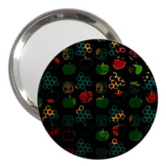 Apples Honey Honeycombs Pattern 3  Handbag Mirrors