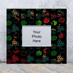 Apples Honey Honeycombs Pattern White Wall Photo Frame 5  X 7 