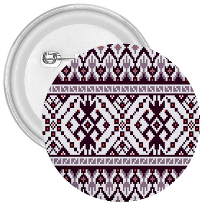 Illustration Ukrainian Folk Seamless Pattern Ornament 3  Buttons