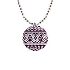 Illustration Ukrainian Folk Seamless Pattern Ornament 1  Button Necklace