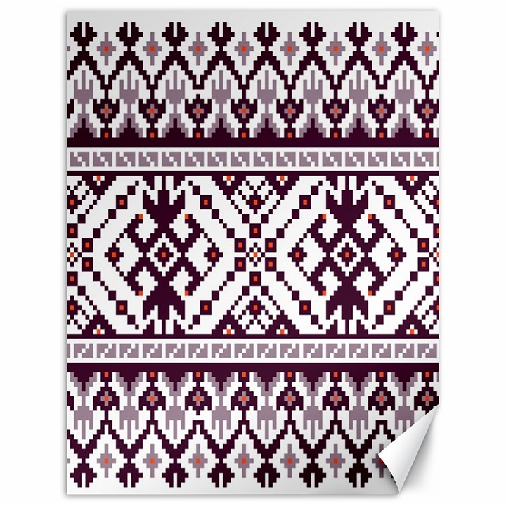 Illustration Ukrainian Folk Seamless Pattern Ornament Canvas 12  x 16 