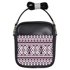 Illustration Ukrainian Folk Seamless Pattern Ornament Girls Sling Bag by Cowasu