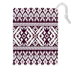 Illustration Ukrainian Folk Seamless Pattern Ornament Drawstring Pouch (5xl) by Cowasu