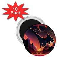 Fire Flame Burn Hot Heat Light Burning Orange 1 75  Magnets (10 Pack)  by Cowasu