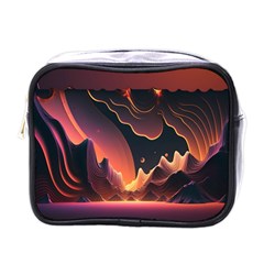 Fire Flame Burn Hot Heat Light Burning Orange Mini Toiletries Bag (one Side) by Cowasu