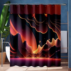 Fire Flame Burn Hot Heat Light Burning Orange Shower Curtain 60  X 72  (medium)  by Cowasu