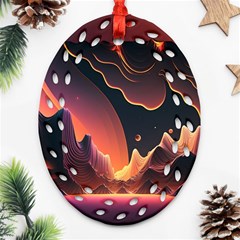 Fire Flame Burn Hot Heat Light Burning Orange Ornament (oval Filigree) by Cowasu