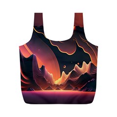 Fire Flame Burn Hot Heat Light Burning Orange Full Print Recycle Bag (m) by Cowasu