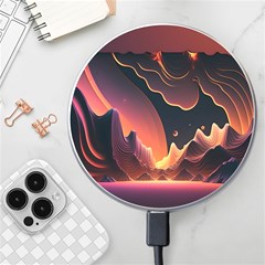 Fire Flame Burn Hot Heat Light Burning Orange Wireless Fast Charger(white) by Cowasu