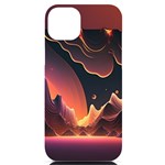 Fire Flame Burn Hot Heat Light Burning Orange iPhone 14 Plus Black UV Print Case Front