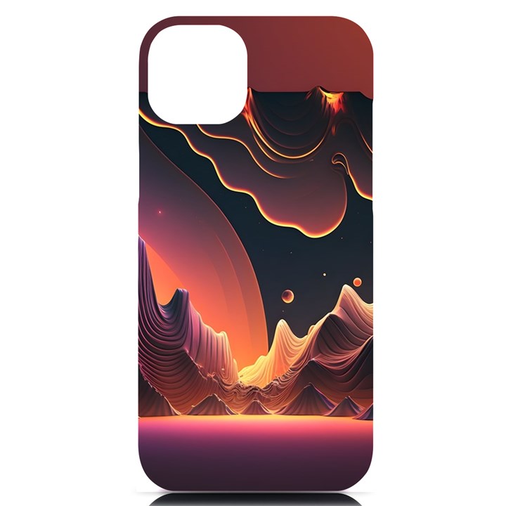 Fire Flame Burn Hot Heat Light Burning Orange iPhone 14 Plus Black UV Print Case