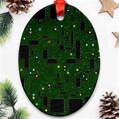 Circuit Board Conductor Tracks Ornament (oval)