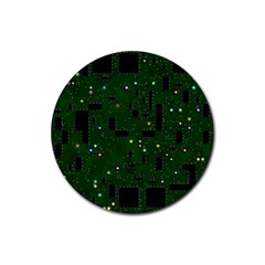 Circuit Board Conductor Tracks Rubber Coaster (round) by Cowasu