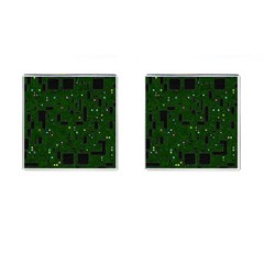 Circuit Board Conductor Tracks Cufflinks (square) by Cowasu