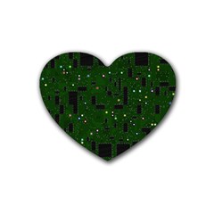 Circuit Board Conductor Tracks Rubber Coaster (heart) by Cowasu