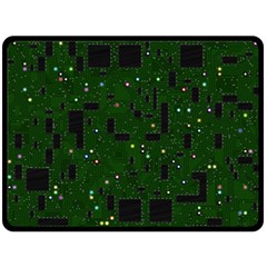 Circuit Board Conductor Tracks Fleece Blanket (large) by Cowasu