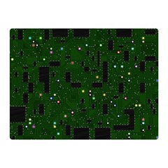 Circuit Board Conductor Tracks Two Sides Premium Plush Fleece Blanket (mini) by Cowasu