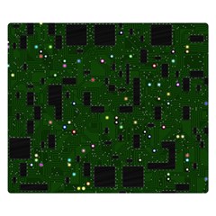 Circuit Board Conductor Tracks Two Sides Premium Plush Fleece Blanket (small) by Cowasu