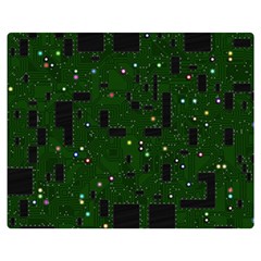 Circuit Board Conductor Tracks Two Sides Premium Plush Fleece Blanket (medium) by Cowasu