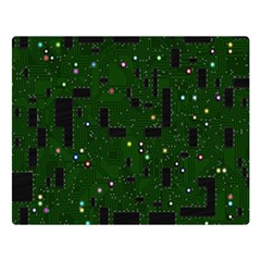 Circuit Board Conductor Tracks Two Sides Premium Plush Fleece Blanket (large) by Cowasu