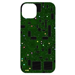 Circuit Board Conductor Tracks Iphone 14 Plus Black Uv Print Case