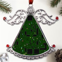 Circuit Board Conductor Tracks Metal Angel With Crystal Ornament by Cowasu