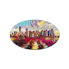 New York Skyline Manhattan City Sticker (oval) by Cowasu