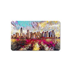 New York Skyline Manhattan City Magnet (name Card) by Cowasu