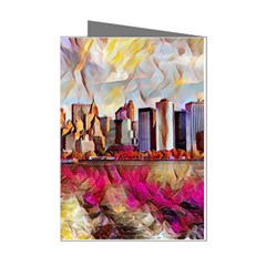 New York Skyline Manhattan City Mini Greeting Cards (pkg Of 8)