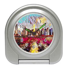 New York Skyline Manhattan City Travel Alarm Clock by Cowasu