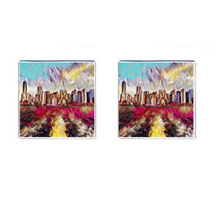 New York Skyline Manhattan City Cufflinks (square) by Cowasu