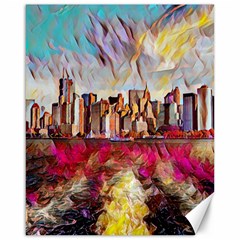 New York Skyline Manhattan City Canvas 16  X 20  by Cowasu