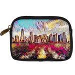 New York Skyline Manhattan City Digital Camera Leather Case Front