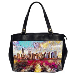 New York Skyline Manhattan City Oversize Office Handbag (2 Sides) by Cowasu