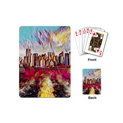 New York Skyline Manhattan City Playing Cards Single Design (mini) by Cowasu