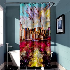 New York Skyline Manhattan City Shower Curtain 36  X 72  (stall)  by Cowasu