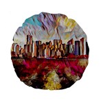 New York Skyline Manhattan City Standard 15  Premium Round Cushions Front