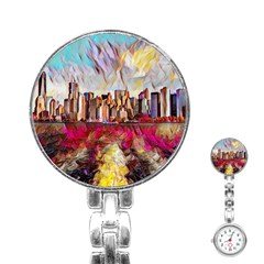 New York Skyline Manhattan City Stainless Steel Nurses Watch by Cowasu