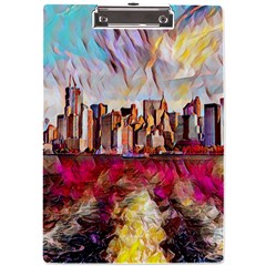 New York Skyline Manhattan City A4 Acrylic Clipboard by Cowasu