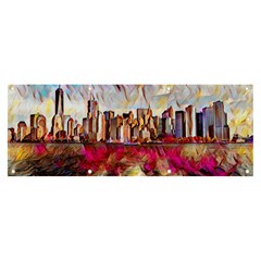 New York Skyline Manhattan City Banner And Sign 8  X 3  by Cowasu