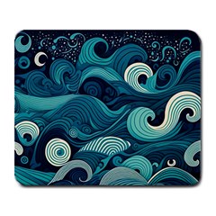 Waves Ocean Sea Abstract Whimsical Abstract Art Large Mousepad