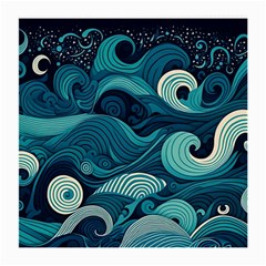 Waves Ocean Sea Abstract Whimsical Abstract Art Medium Glasses Cloth (2 Sides) by Cowasu